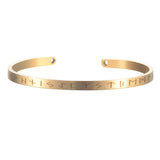 Bracelet en acier inoxydable Gravure du cercle des runes  bracelet largeur 4 ou 6 mm Bracelet de promesse, de fiançaille ou de mariage pour femme