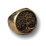 Bague viking yggdrasil couleur or