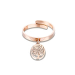 double anneau viking arbre de vie or rose en pendentif de l'anneau au doigt