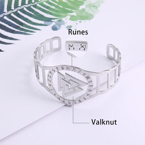 Bracelet viking<br>Valknut et runes