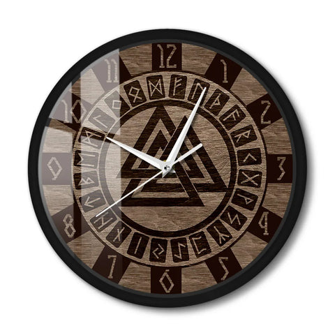 Horloge viking Valknut en rune avec cadre