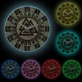 Horloge viking Valknut en rune avec cadre et LED