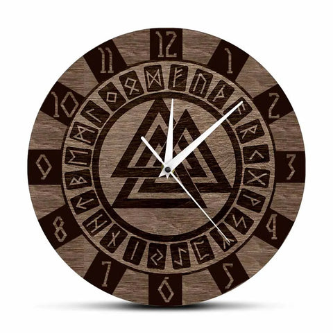 Horloge viking Valknut en rune sans cadre