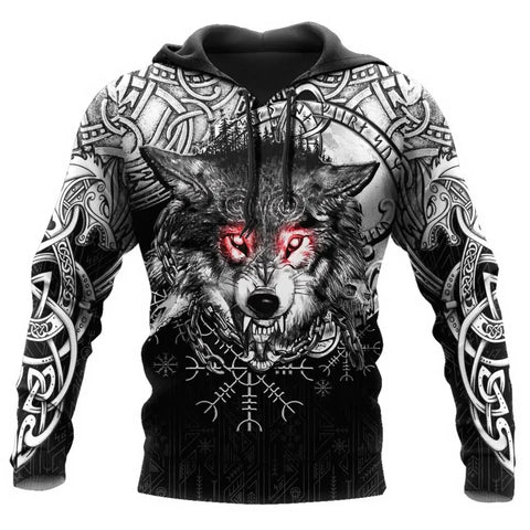 sweat-shirt loup yeux sanguinaires