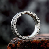 Bague viking la roue des runes