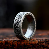 Bague viking la roue des runes