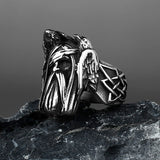 Bague viking Odin vue de trois quart