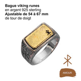 Bague viking rune ésotérique pour l'amour