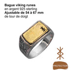 Bague viking rune ésotérique pour la protection