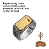 Bague viking rune ésotérique pour la santé