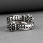 Bague viking runes jormungand
