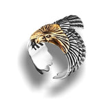 Bague viking aigle tete or