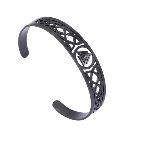 Bracelet viking<br>Valknut noir