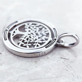 Pendentif rotatif en argent sterling 925 arbre de vie Yggdrasil