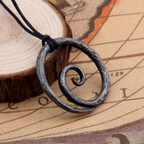 Forme\motif : spirale Taille du pendentif : 42*42*4mm Collier avec pendentif Type de métaux : alliage de zinc - Longueur de collier ajustable couleur du pendentif foncé