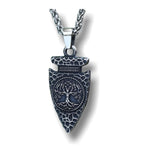 Pendentif viking flèche arbre de vie avec chaîne