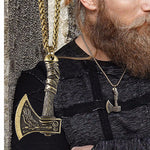 pendentif viking hache couleur or ou argent