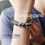 bracelet viking serpent dragon jormungand argent au poignet