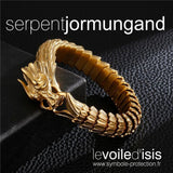 bracelet viking serpent dragon jormungand or sur revetement marbrée