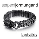 bracelet viking serpent dragon jormungand noir