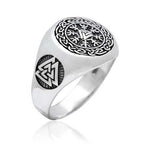 anneau sigillaire viking symboles des 3 triangle viking au flanc de l'anneau