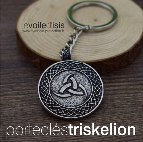porte-clés style nordique avec symbole du triskel avec cornes du dieu odin - hydromel de la poésie