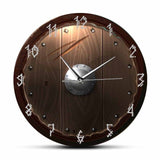 Horloge nordique murale en forme de bouclier viking - version simple - pas chère