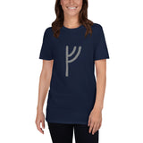 t-shirt viking rune fehu version bleu marine