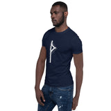 symbole viking rune thrisaz canalisation des énergies intérieures - tee shirt bleu marine - vue 3